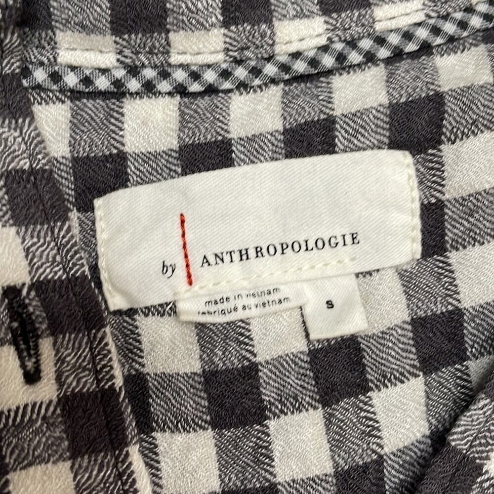 Anthropologie gingham checkered flannel tunic blouse - Picture 6 of 7
